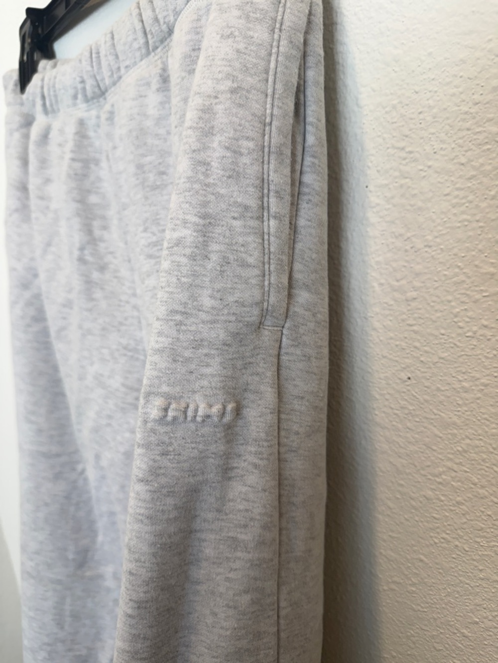 Skims Cotton Fleece Classic Straight Leg Pant Light heather grey - Picture 4 of 6